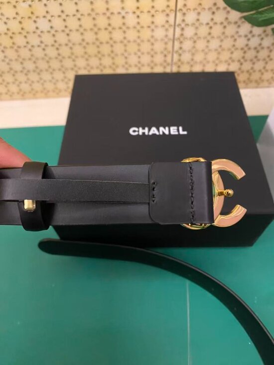 Chanel gold leather belt main image 4